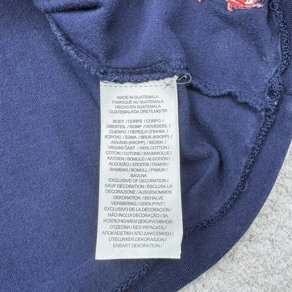 Polo Ralph Lauren Shirt Mens Large Blue American Flag Graphic Classic Fit Tee